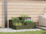 Garden Planter Olive green 100 x 100 x 60 cm Steel 865865