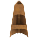 Fire Pit Brown 50 x 50 x 95 cm Weathering Steel 858941