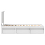 Bed Frame with Headboard White 75 x 190 cm Solid Pine Wood 3411073
