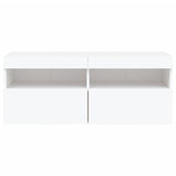 TV Wall Cabinet with LED Lights White 100x30x40 cm 837211