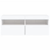 TV Wall Cabinet with LED Lights White 100x30x40 cm 837211