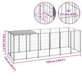 Dog Kennel Silver 330x110x110 cm Steel 150786