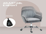 Office Chair, Swivel Desk Chair, Velvet-Feel Fabric Vanity Chair with Adjustable Height and Rolling T3398P344780