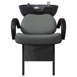 Shampoo Chair Dark Grey and Black 63 x 141 x 92 cm Fabric 42009074