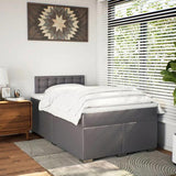 Box Spring Bed with Mattress Grey 120x190 cm Faux Leather 3286114