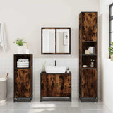 ZNTS 2 Piece Bathroom Furniture Set Smoked Oak Engineered Wood 3300887