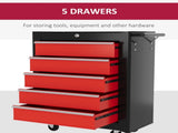 5-Drawer Tool Chest with Wheels, Steel Lockable Tool Storage Cabinet with Handle, 2 Keys for Garage, T3398P341239