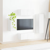 TV Cabinet Set Wall-mounted 4 pcs White Engineered Wood 3409006