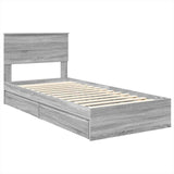 Storage Bed Grey Sonoma 100 x 200 cm Engineered Wood 3408492