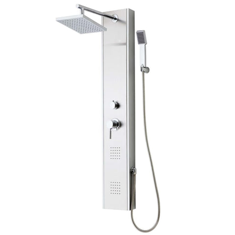 ZNTS SCHÜTTE Shower Panel with Single Lever Mixer TAHITI Stainless Steel 435038