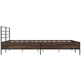 Bed Frame without Mattress Brown Oak 150x200 cm King Size 3280051