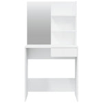 Dressing Table with Mirror High Gloss White 74.5x40x141 cm 802810