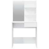Dressing Table with Mirror High Gloss White 74.5x40x141 cm 802810
