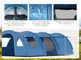 5-6 Man Camping Tent with 2 Room, Floor and Carry Bag - Blue T3398P348997