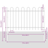 Garden Fence Grey 5.1 x 1.2 m Powder-coated steel 3334056