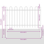 Garden Fence Grey 6.8 x 1.2 m Powder-coated steel 3334076