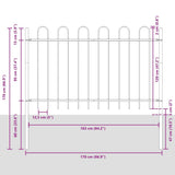 Garden Fence 9 pcs Grey 15.3 x 1.2 m Powder-coated Steel 3334176