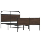 Bed Frame without Mattress 120x200 cm Brown Oak Engineered Wood 4100498