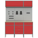 Work Cabinet Set with Drawer with Storage Manual 8 pcs Red 3321445