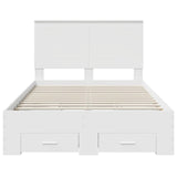 Bed Frame with Headboard White 135 x 190 cm Engineered Wood 3409658