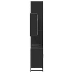 ZNTS 3 Piece Bathroom Furniture Set Black Engineered Wood 3301090