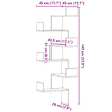 ZNTS Wall Corner Shelf White 45x45x147 cm Engineered Wood 852636