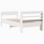 Bed Frame without Mattress White 100x200 cm Solid Wood Pine 3306934