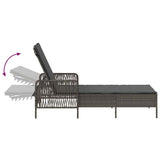 Sun Lounger Grey and Dark Grey 55 x 200 x 92 cm Poly Rattan 365427