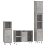3 Piece Bathroom Furniture Set Concrete Grey Engineered Wood 3190303