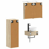 Bathroom Cabinet Set 4 pcs Sonoma Oak Engineered Wood 3407361