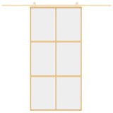 Sliding Door Gold 102.5x205 cm Clear ESG Glass and Aluminium 155156