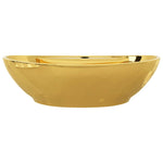 Wash Basin with Overflow 58.5x39x21 cm Ceramic Gold 143476