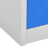 Locker Cabinet Light Grey and Blue Steel Medium 336437