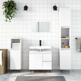 3 Piece Bathroom Furniture Set White Engineered Wood 3190221