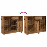 Sideboard with Drawer Old Wood 101x35x76 cm Engineered Wood 861569