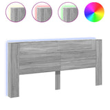 Headboard Cabinet with LED Grey Sonoma 220x16.5x103.5 cm 839278
