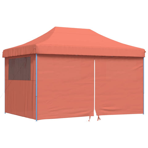 ZNTS Foldable Party Tent Pop-Up with 4 Sidewalls Terracotta 4004981