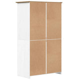 Wardrobe "BODO" White and Brown 99x53,5x173 cm Solid Wood Pine 355060