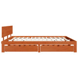 Bed Frame with Headboard Wax Brown 180 x 200 cm Solid Pine Wood 3422781