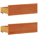 Bed Frame without Mattress with Headboard Wax Brown 90x200 cm Solid Wood Pine 3308776
