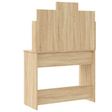 Dressing Table with LED Lights Sonoma Oak 96x40x142 cm 837894