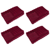 Anti-Slip Faux Rabbit Fur Blanket Olite 4 pcs Bordeaux Red 42021856