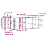 Wheelie Bin Storage for 6 Bins Grey 414x79x117 cm Steel 3279991