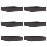 Lawn Edging 6 pcs Black 60 x 60 x 13 cm Steel 874731
