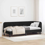 Corner Bed Frame with Headboard Black 80 x 200 cm Velvet 42016591