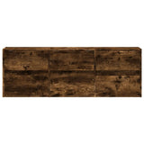 TV Wall Cabinet with LED Lights Smoked Oak 130x31x45 cm 852303