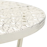 245938 Bistro Table Vintage Style Round Metal 40x70 cm White