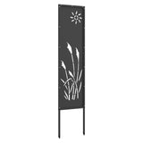 Garden Privacy Screen Black 32 x 140 cm Cold-rolled steel 876203