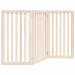 Dog Gate Foldable 3 Panels 150 cm Poplar Wood 352238