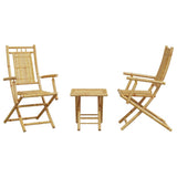 Bistro Set Natural Bamboo Bamboo 3 Piece Set Foldable 3278523
